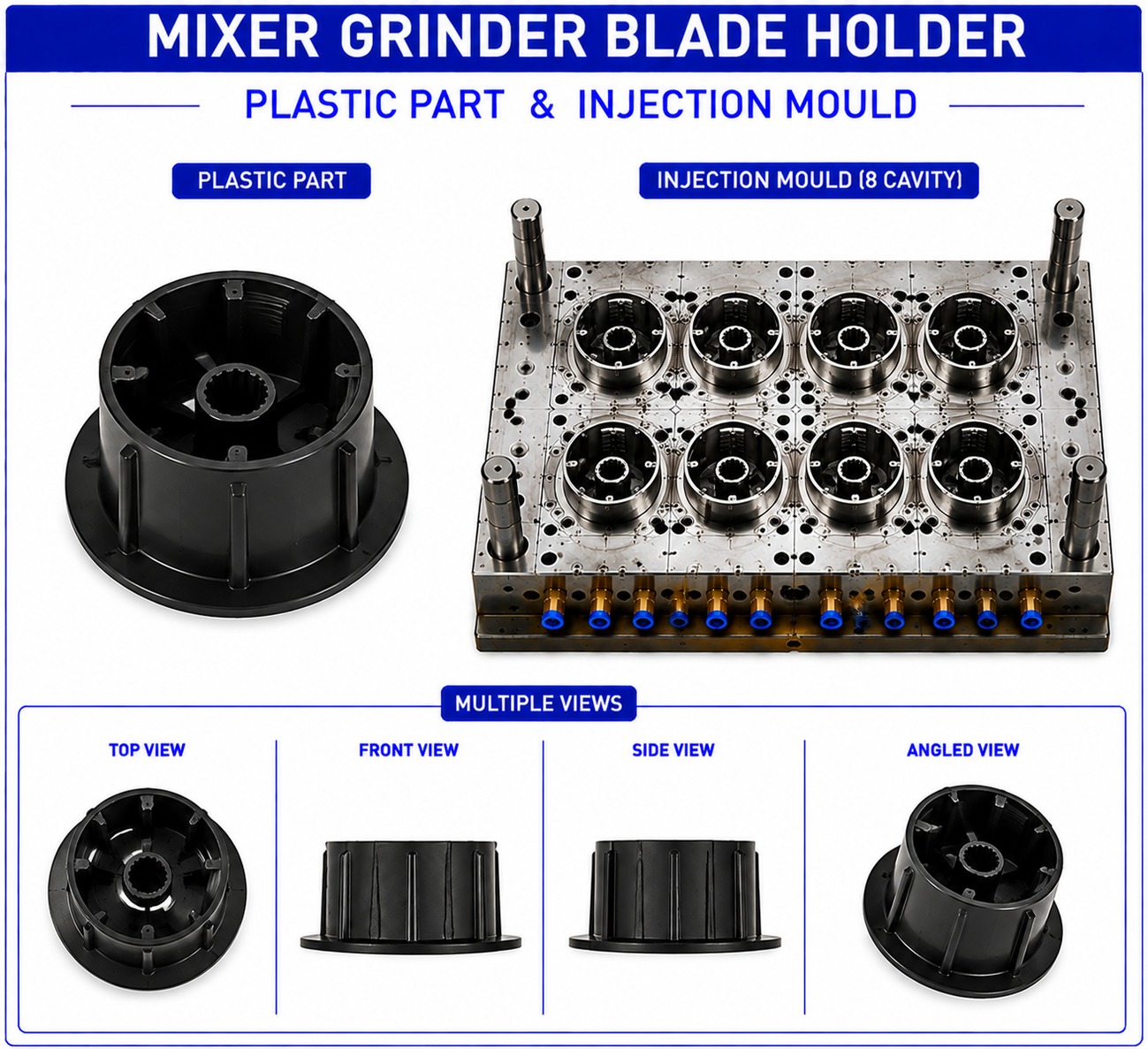 Mixer Grinder Plastic Blade Holder Mould and Moulding Service